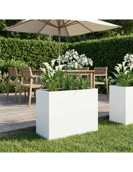 Vaso da giardino Bianco 60 x 30 x 50 cm