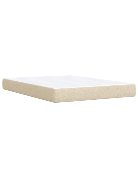 Letto ottomano con materasso Crema 140 x 200 cm Tessuto