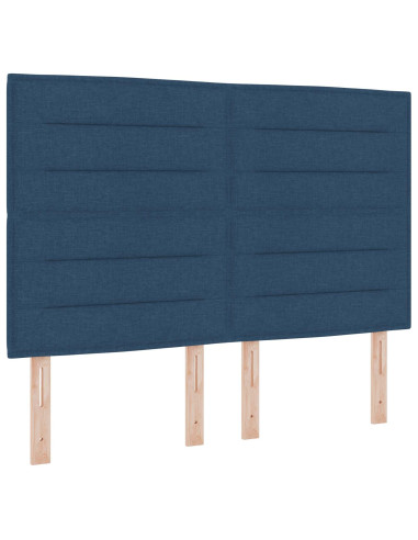 Letto ottomano con materasso Blu 140 x 200 cm Tessuto