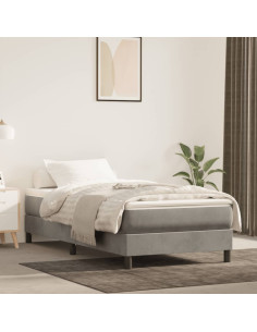 Materasso a Molle Insacchettate Rigidità Media Grigio Chiaro 100x190x20 cm Twin in Velluto