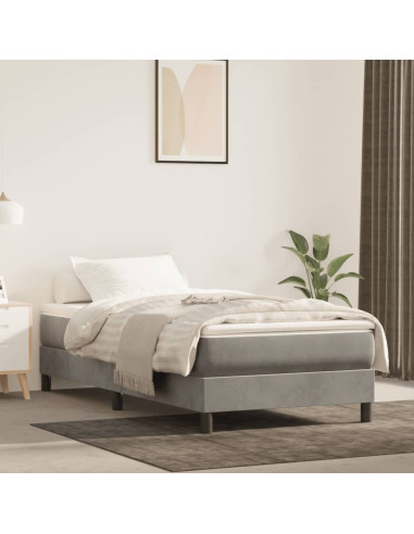 Materasso a Molle Insacchettate Rigidità Media Grigio Chiaro 100x190x20 cm Twin in Velluto
