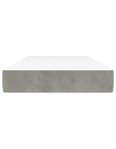 Materasso a Molle Insacchettate Rigidità Media Grigio Chiaro 100x190x20 cm Twin in Velluto