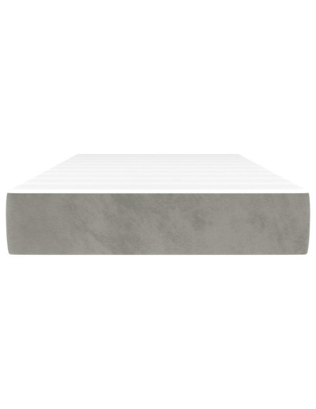 Materasso a Molle Insacchettate Rigidità Media Grigio Chiaro 100x190x20 cm Twin in Velluto