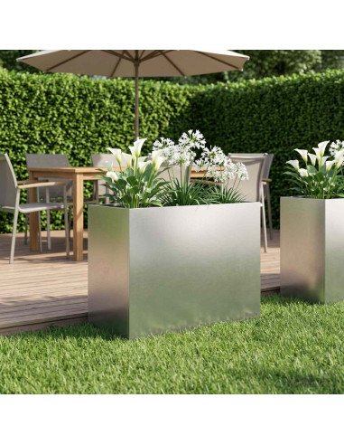 Vaso da giardino Argento 60 x 30 x 50 cm Acciaio Inox