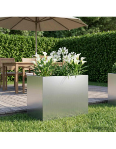 Vaso da giardino Argento 60 x 40 x 50 cm Acciaio zincato