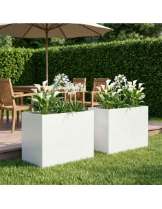 Vaso da giardino 2 pz Bianco 50 x 40 x 50 cm