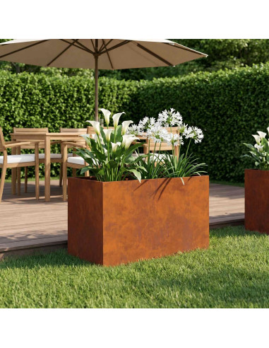 Vaso da giardino Ruggine 60 x 40 x 40 cm Acciaio Corten