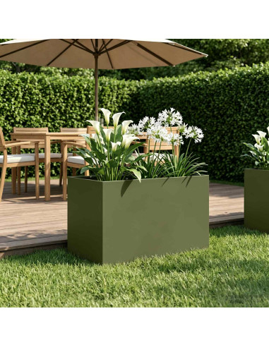 Vaso da giardino Verde Oliva 60 x 40 x 40 cm