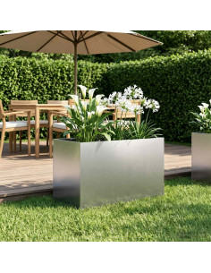 Vaso da giardino Argento 60 x 40 x 40 cm Acciaio Inox