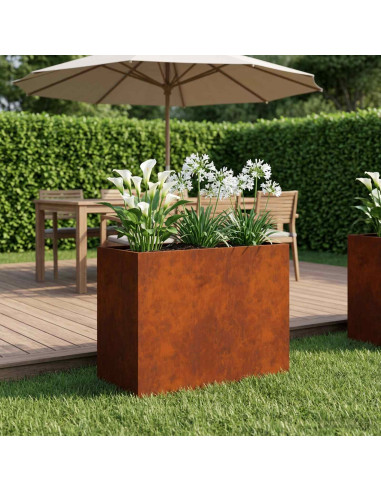 Vaso da giardino Ruggine 60 x 30 x 50 cm Acciaio Corten