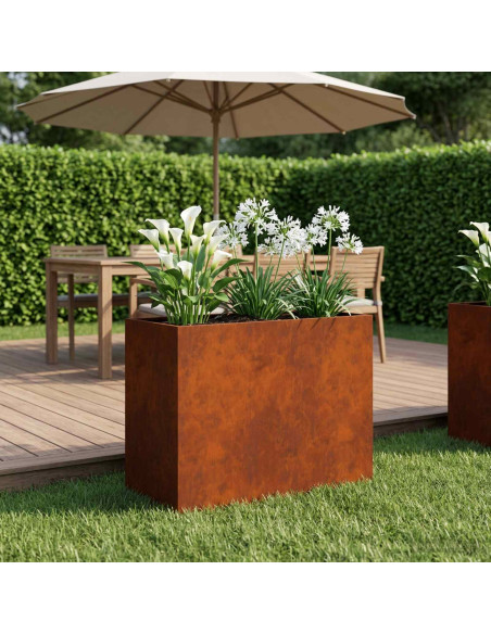 Vaso da giardino Ruggine 60 x 30 x 50 cm Acciaio Corten