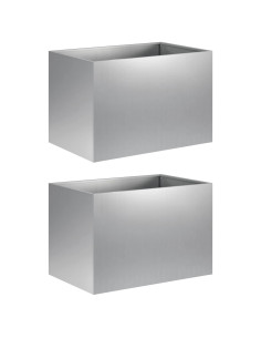 Vaso da giardino 2 pz Argento 50 x 40 x 40 cm Acciaio zincato 2