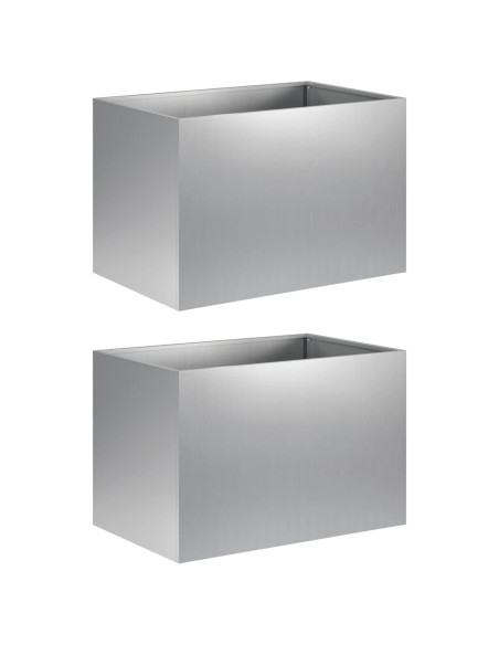 Vaso da giardino 2 pz Argento 50 x 40 x 40 cm Acciaio zincato
