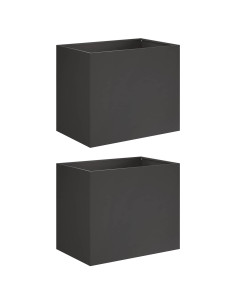 Vaso da giardino 2 pz Nero 50 x 40 x 50 cm 2
