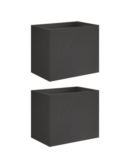 Vaso da giardino 2 pz Nero 50 x 40 x 50 cm