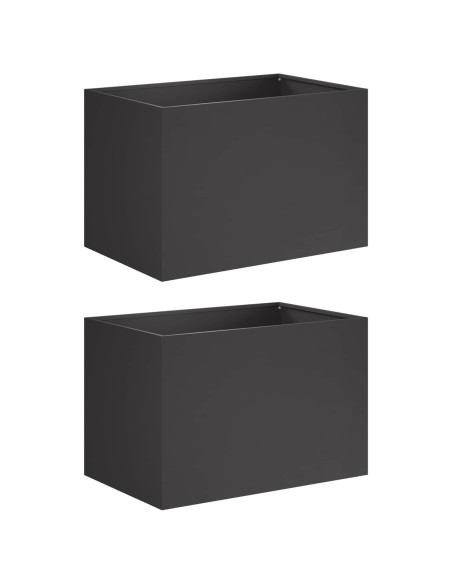 Vaso da giardino 2 pz Nero 50 x 40 x 40 cm