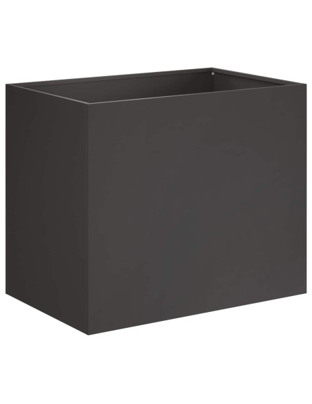 Vaso da giardino Nero 60 x 40 x 50 cm Acciaio laminato a freddo