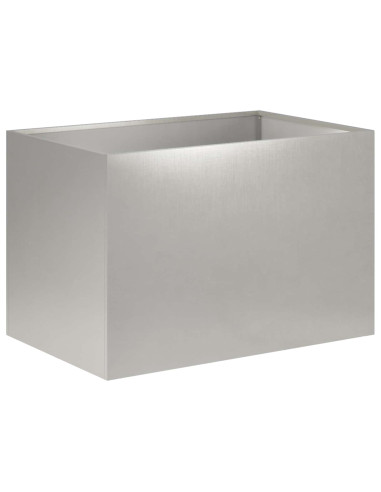 Vaso da giardino 2 pz Argento 60 x 40 x 40 cm Acciaio Inox