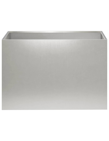 Vaso da giardino 2 pz Argento 60 x 40 x 40 cm Acciaio Inox