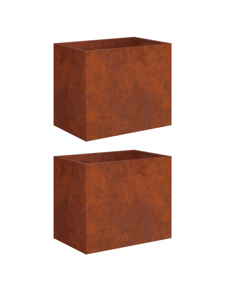 Vaso da giardino 2 pz Ruggine 50 x 40 x 50 cm Acciaio Corten