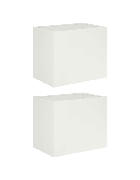 Vaso da giardino 2 pz Bianco 50 x 40 x 50 cm