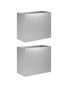 Vaso da giardino 2 pz Argento 60 x 30 x 40 cm Acciaio zincato 2