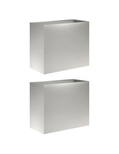 Vaso da giardino 2 pz Argento 60 x 30 x 50 cm Acciaio Inox 2
