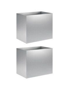 Vaso da giardino 2 pz Argento 50 x 40 x 50 cm Acciaio zincato 2