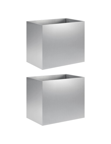 Vaso da giardino 2 pz Argento 50 x 40 x 50 cm Acciaio zincato