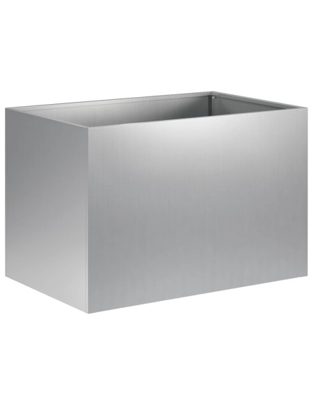 Vaso da giardino 2 pz Argento 60 x 40 x 40 cm Acciaio zincato