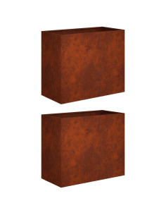Vaso da giardino 2 pz Ruggine 60 x 30 x 50 cm Acciaio Corten 2
