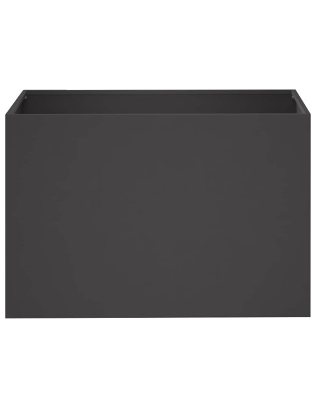 Vaso da giardino Nero 60 x 40 x 40 cm Acciaio laminato a freddo