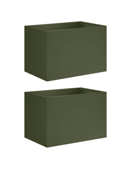 Vaso da giardino 2 pz Verde Oliva 50 x 40 x 40 cm