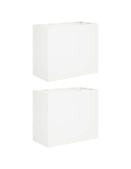 Vaso da giardino 2 pz Bianco 60 x 30 x 50 cm