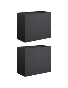 Vaso da giardino 2 pz Nero 60 x 30 x 40 cm 2