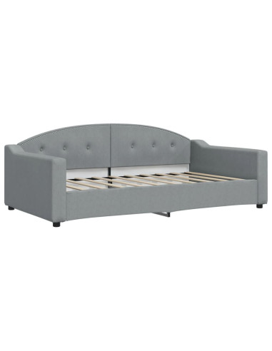 Letto da Giorno Grigio Chiaro 100x190 cm in Tessuto
