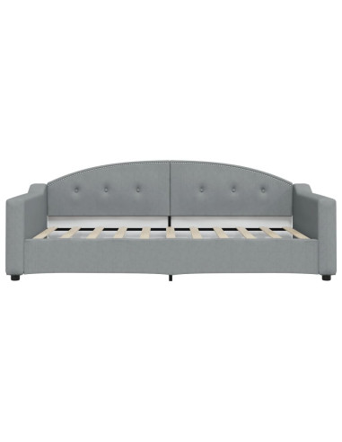 Letto da Giorno Grigio Chiaro 100x190 cm in Tessuto
