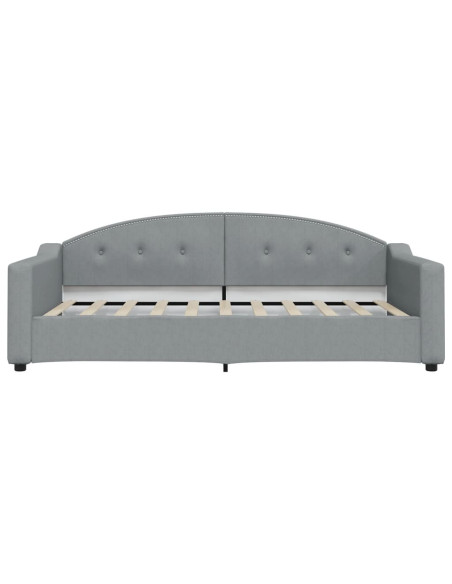 Letto da Giorno Grigio Chiaro 100x190 cm in Tessuto