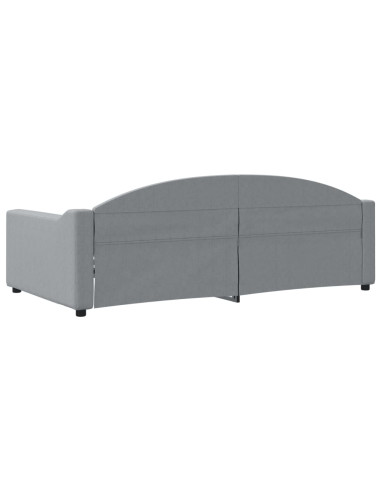 Letto da Giorno Grigio Chiaro 100x190 cm in Tessuto