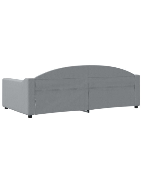 Letto da Giorno Grigio Chiaro 100x190 cm in Tessuto
