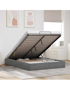 Letto ottomano Grigio Scuro Dimensione intera Velluto