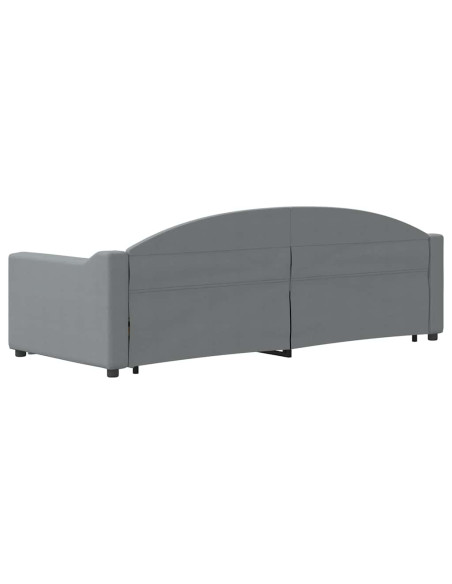 Divano Letto Estraibile Cassetti Grigio Chiaro 100x190 Tessuto