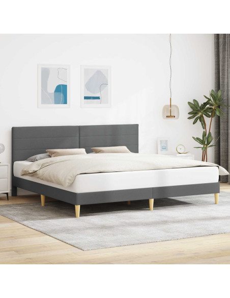 Struttura del letto Grigio Scuro 193 x 203 cm Tessuto