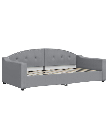 Divano Letto Estraibile Cassetti Grigio Chiaro 100x190 Tessuto