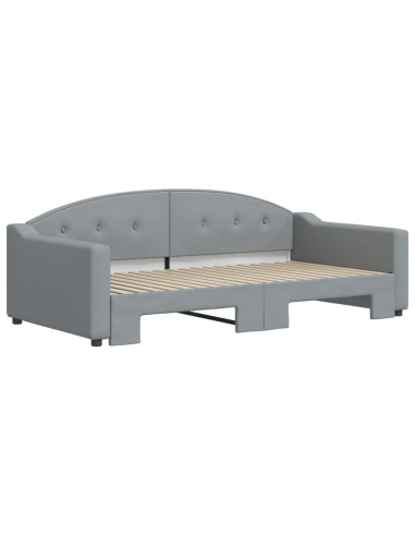 Divano Letto con Letto Estraibile Grigio Chiaro 100x190 Tessuto