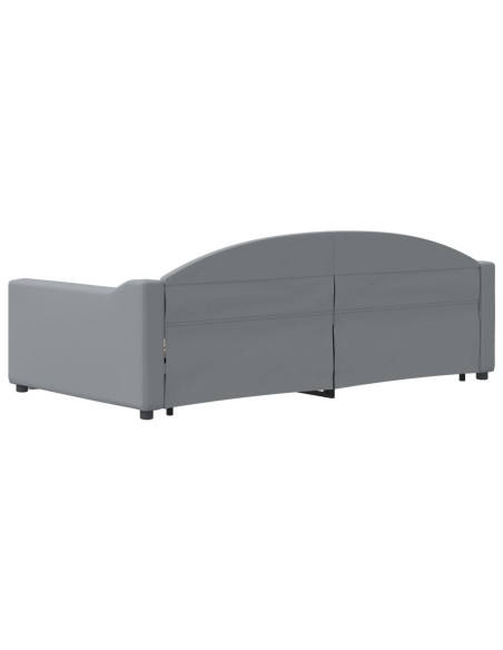 Divano Letto con Letto Estraibile Grigio Chiaro 100x190 Tessuto