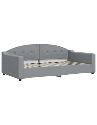 Divano Letto con Letto Estraibile Grigio Chiaro 100x190 Tessuto