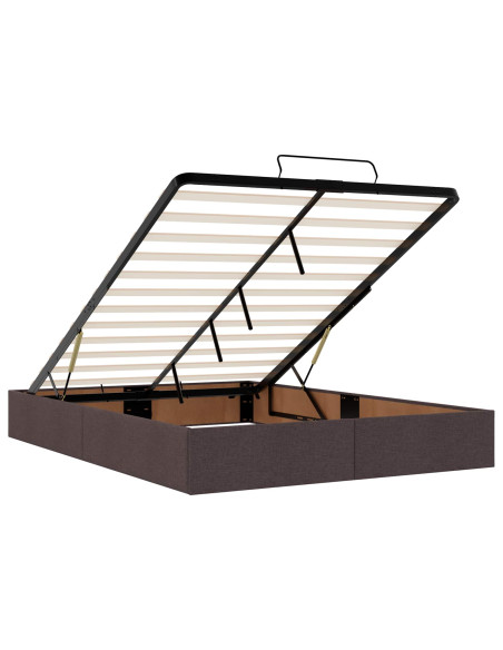 Letto Ottomano con Materasso e LED Marrone Scuro 140 x 200 cm