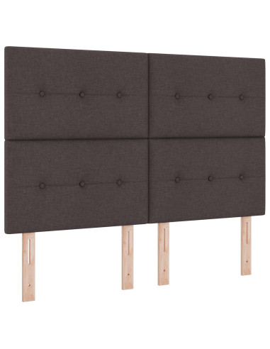 Letto Ottomano con Materasso e LED Marrone Scuro 140 x 200 cm