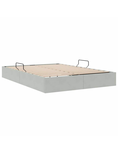 Letto con Contenitore Grigio Chiaro 153 x 203 cm Velluto